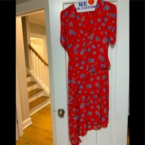 H&M v neck floral dress size 8